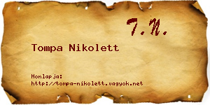 Tompa Nikolett névjegykártya